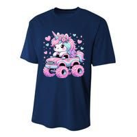 Monster Truck Unicorn Birthday Party Monster Truck Girl Performance Sprint T-Shirt