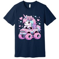 Monster Truck Unicorn Birthday Party Monster Truck Girl Premium T-Shirt