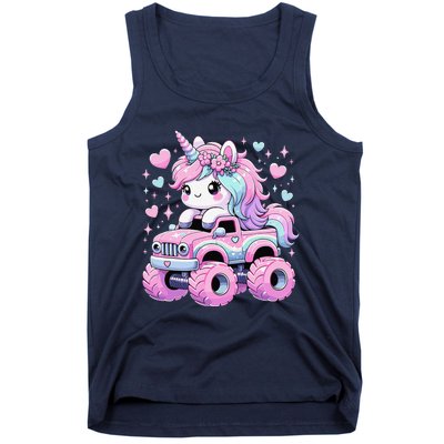 Monster Truck Unicorn Birthday Party Monster Truck Girl Tank Top