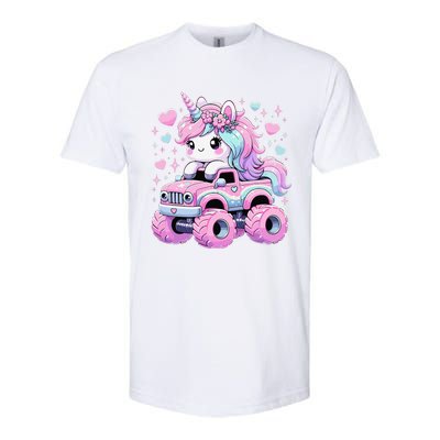 Monster Truck Unicorn Birthday Party Monster Truck Girl Softstyle CVC T-Shirt