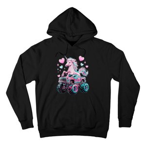 Monster Truck Unicorn Girl Birthday Party Monster Truck Hoodie