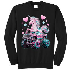 Monster Truck Unicorn Girl Birthday Party Monster Truck Sweatshirt