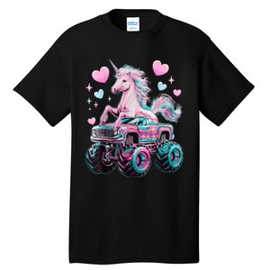 Monster Truck Unicorn Girl Birthday Party Monster Truck Tall T-Shirt