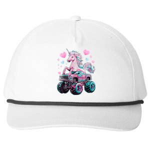 Monster Truck Unicorn Girl Birthday Party Monster Truck Snapback Five-Panel Rope Hat