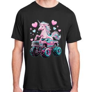 Monster Truck Unicorn Girl Birthday Party Monster Truck Adult ChromaSoft Performance T-Shirt