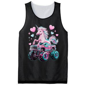 Monster Truck Unicorn Girl Birthday Party Monster Truck Mesh Reversible Basketball Jersey Tank