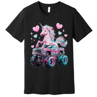 Monster Truck Unicorn Girl Birthday Party Monster Truck Premium T-Shirt