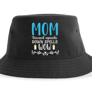 Mom Turned Upside Down Spells Wow Sustainable Bucket Hat