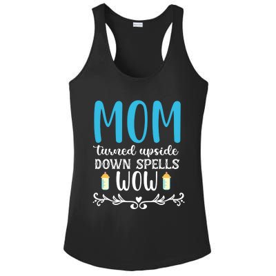 Mom Turned Upside Down Spells Wow Ladies PosiCharge Competitor Racerback Tank