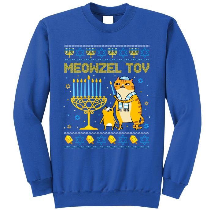 Meowzel Tov Ugly Hanukkah Sweater Cat Chanukah Jew Menorah Sweatshirt