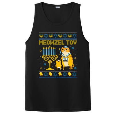 Meowzel Tov Ugly Hanukkah Cat Chanukah Jew Orah Gift PosiCharge Competitor Tank