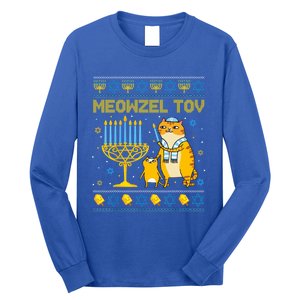 Meowzel Tov Ugly Hanukkah Cat Chanukah Jew Orah Gift Long Sleeve Shirt