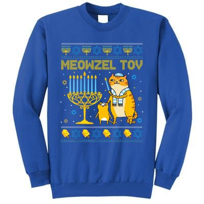 Meowzel Tov Ugly Hanukkah Cat Chanukah Jew Orah Gift Tall Sweatshirt