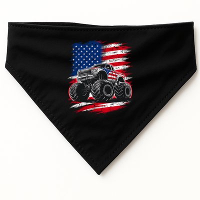 Monster Truck Usa Flag American USA-Made Doggie Bandana
