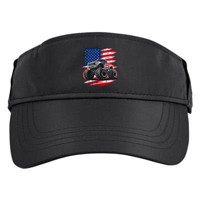 Monster Truck Usa Flag American Adult Drive Performance Visor