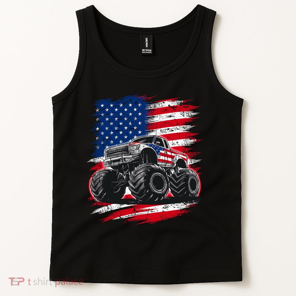 Monster Truck Usa Flag American Tank Top