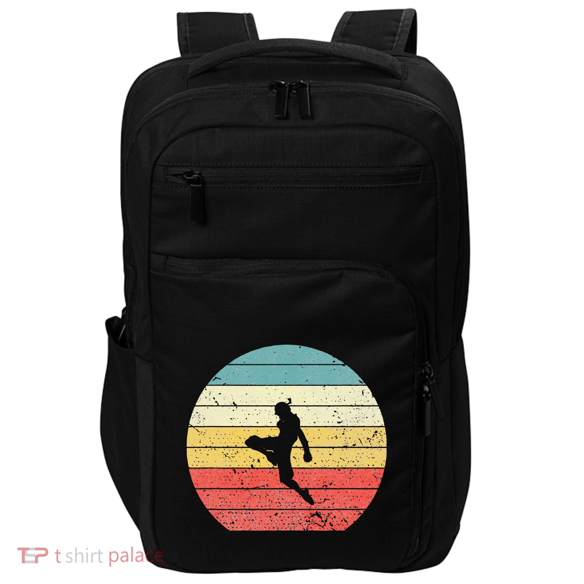 Muay Thai Vintage Retro Sunset Thai Boxing Kick Impact Tech Backpack