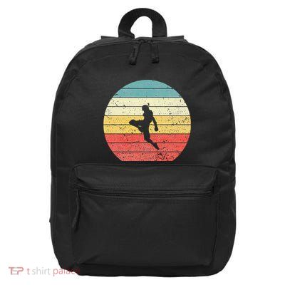 Muay Thai Vintage Retro Sunset Thai Boxing Kick 16 in Basic Backpack