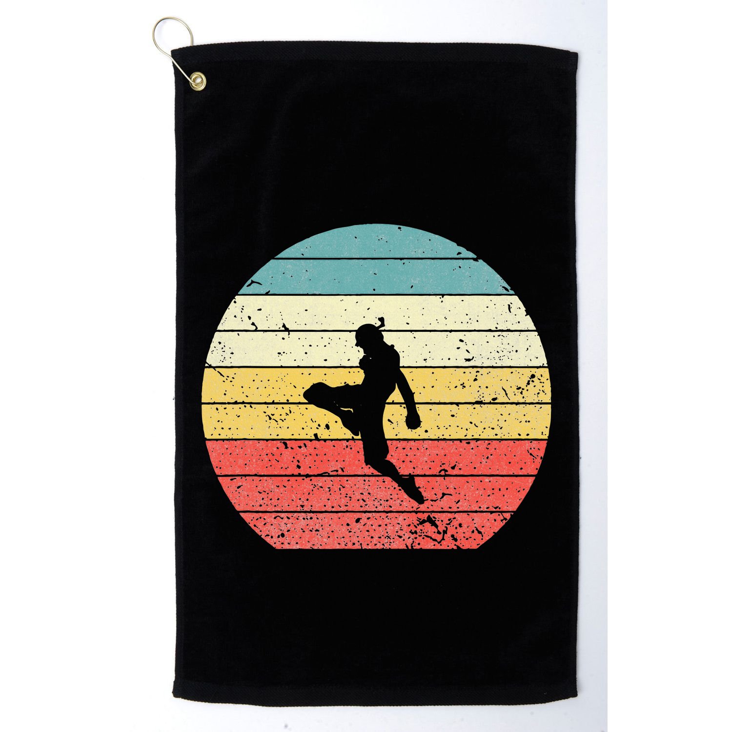 Muay Thai Vintage Retro Sunset Thai Boxing Kick Golf Towel