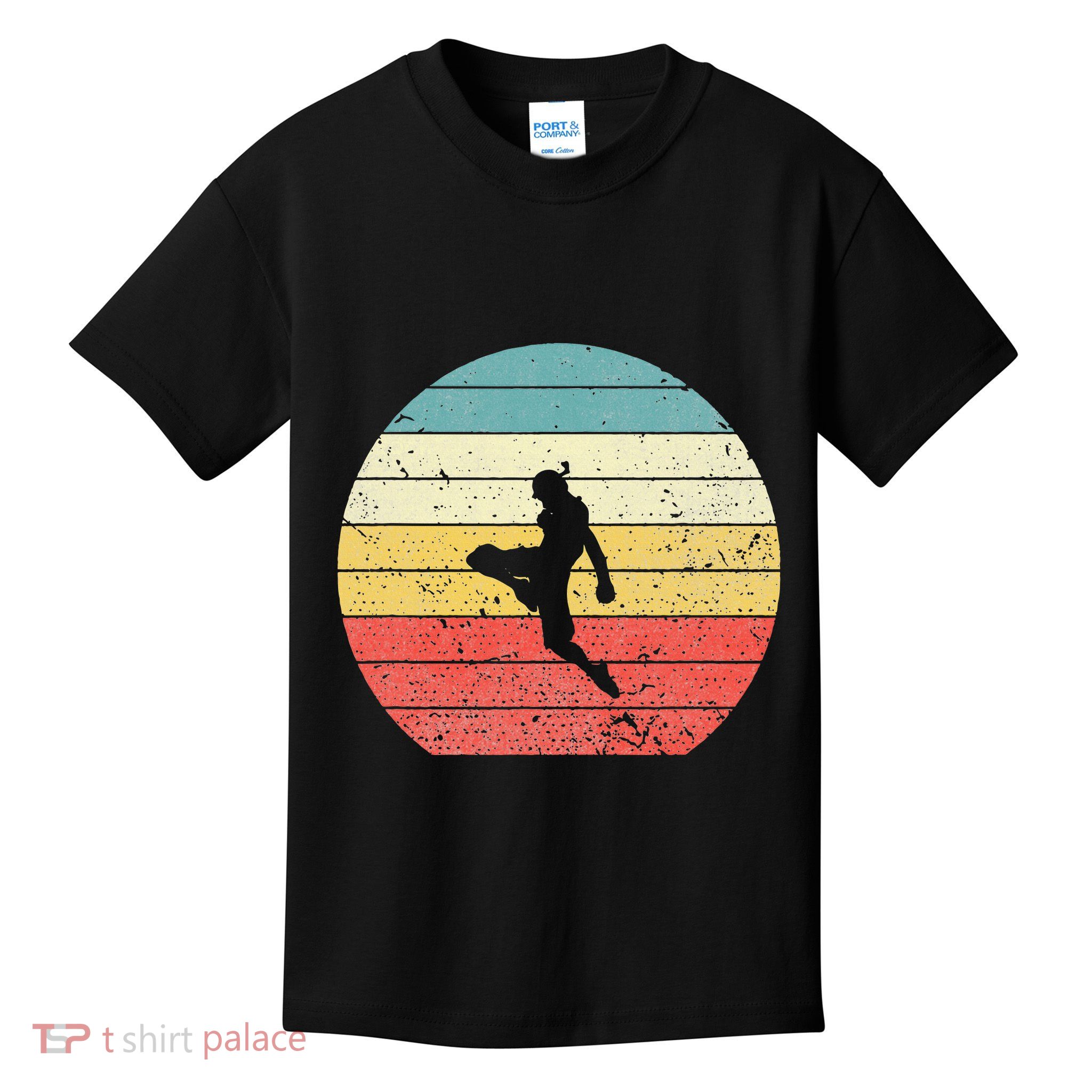Muay Thai Vintage Retro Sunset Thai Boxing Kick Kids T-Shirt