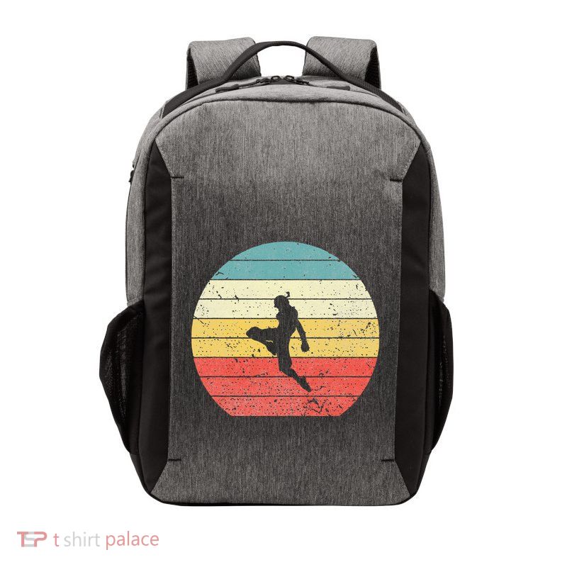 Muay Thai Vintage Retro Sunset Thai Boxing Kick Vector Backpack