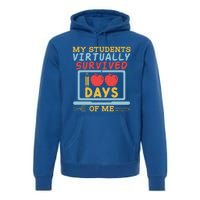 My Teacher Virtually Survived 100 Days Of Me Gift For Tutor Funny Gift Premium Hoodie