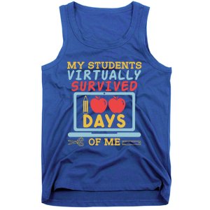 My Teacher Virtually Survived 100 Days Of Me Gift For Tutor Funny Gift Tank Top