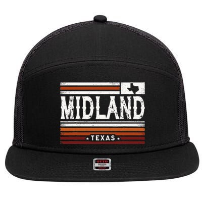 Midland Texas Vintage Country Retro 7 Panel Mesh Trucker Snapback Hat