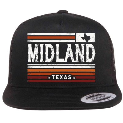 Midland Texas Vintage Country Retro Flat Bill Trucker Hat