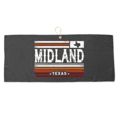 Midland Texas Vintage Country Retro Large Microfiber Waffle Golf Towel