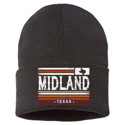 Midland Texas Vintage Country Retro Sustainable Knit Beanie