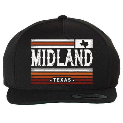 Midland Texas Vintage Country Retro Wool Snapback Cap