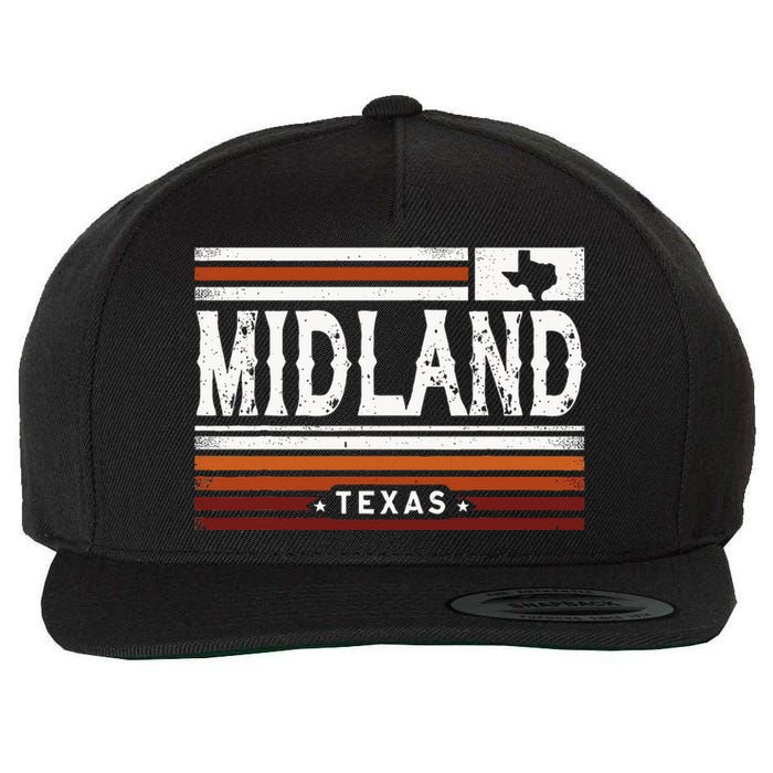 Midland Texas Vintage Country Retro Wool Snapback Cap