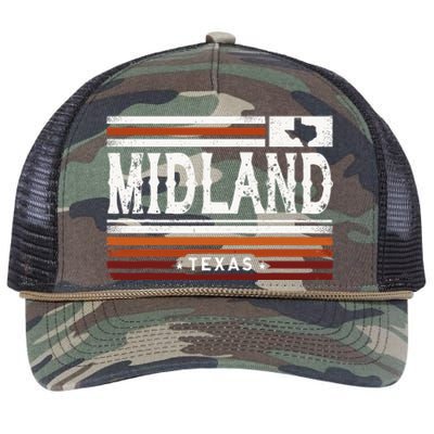 Midland Texas Vintage Country Retro Retro Rope Trucker Hat Cap