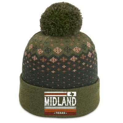 Midland Texas Vintage Country Retro The Baniff Cuffed Pom Beanie