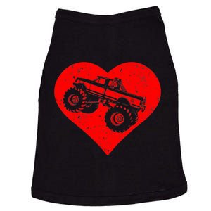 Monster Truck Valentines Day with Heart Boy Doggie Tank