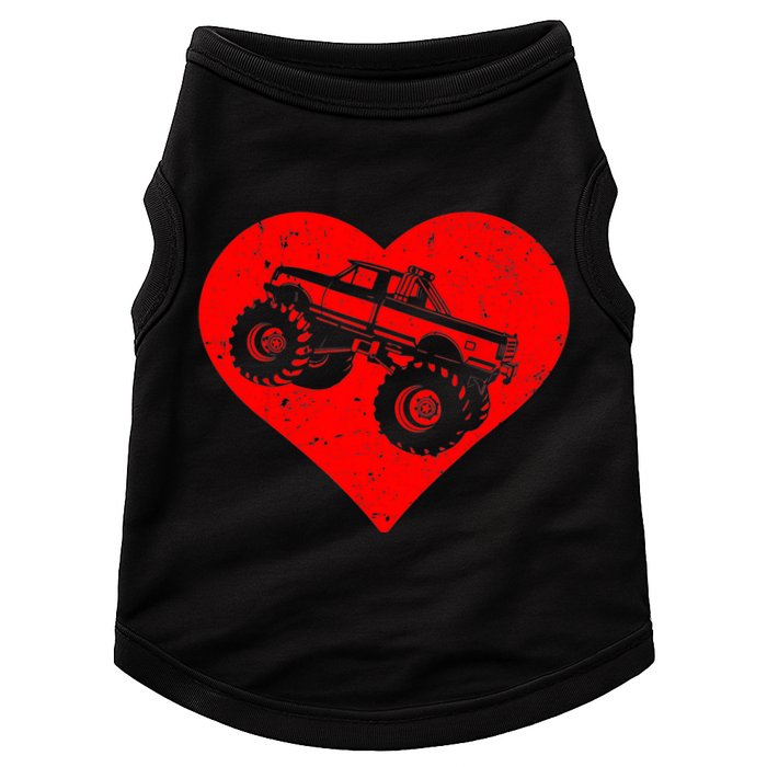 Monster Truck Valentines Day with Heart Boy Doggie Tank