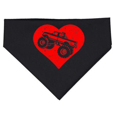 Monster Truck Valentines Day with Heart Boy USA-Made Doggie Bandana