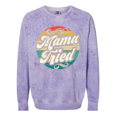 Mama Tried Vintage Country Music Outlaw Retro Colorblast Crewneck Sweatshirt