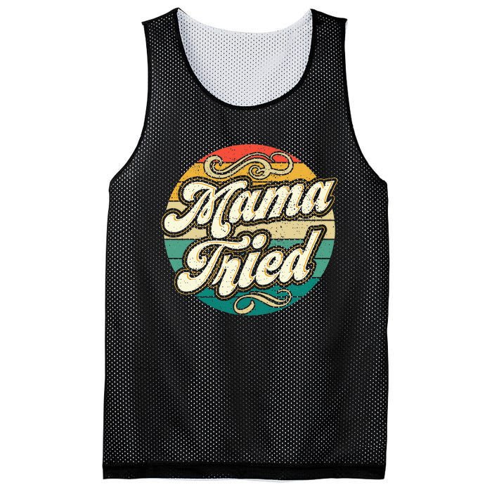 Mama Tried Vintage Country Music Outlaw Retro Mesh Reversible Basketball Jersey Tank