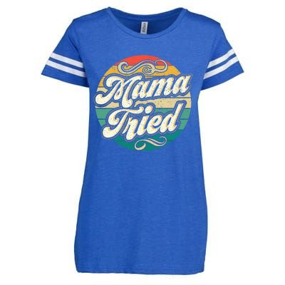 Mama Tried Vintage Country Music Outlaw Retro Enza Ladies Jersey Football T-Shirt