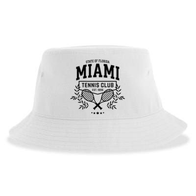 Miami Tennis Varsity Player Style Sustainable Bucket Hat