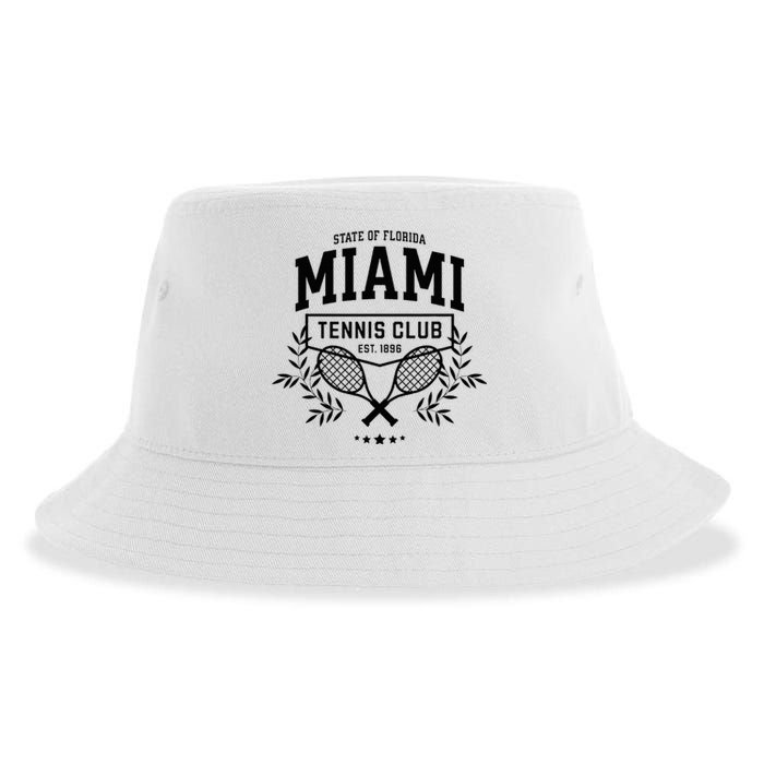 Miami Tennis Varsity Player Style Sustainable Bucket Hat