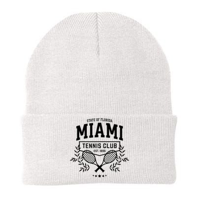 Miami Tennis Varsity Player Style Knit Cap Winter Beanie