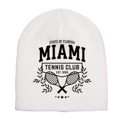 Miami Tennis Varsity Player Style Short Acrylic Beanie