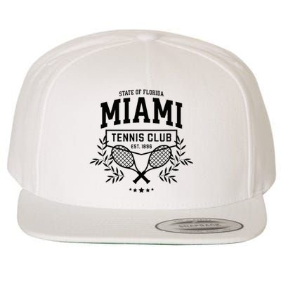 Miami Tennis Varsity Player Style Wool Snapback Cap