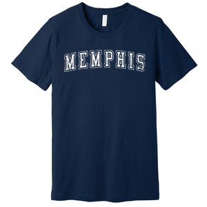 Memphis Tn Varsity Style Home Of The Blues Grunge White Premium T-Shirt