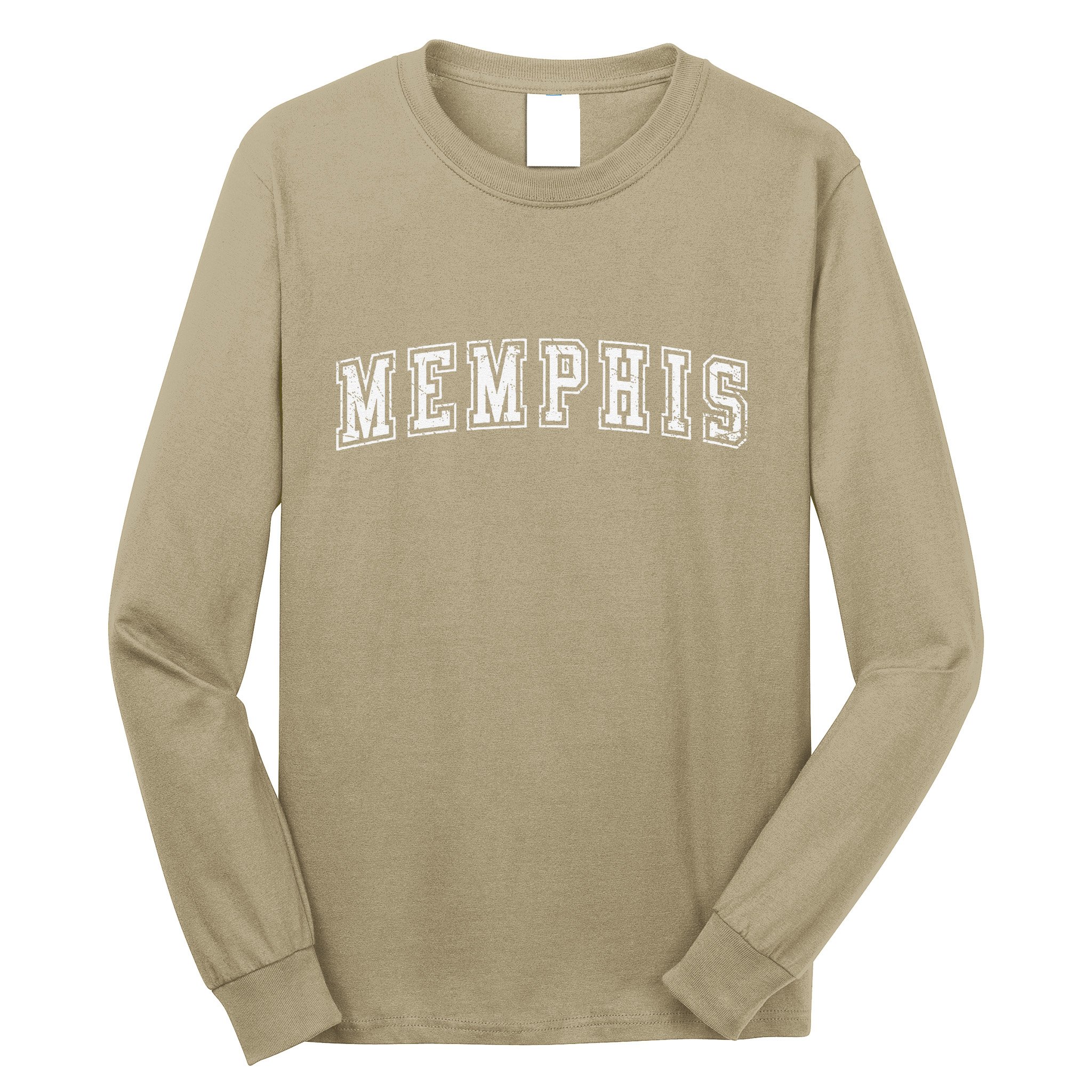 Memphis Tn Varsity Style Home Of The Blues Grunge White Long Sleeve Shirt