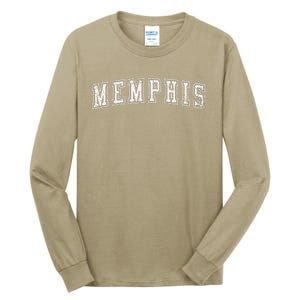 Memphis Tn Varsity Style Home Of The Blues Grunge White Tall Long Sleeve T-Shirt