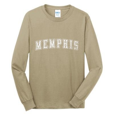 Memphis Tn Varsity Style Home Of The Blues Grunge White Tall Long Sleeve T-Shirt